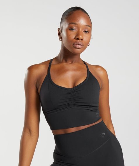 Women's Gymshark Elevate Longline Sports Bra Black | CA 10376N